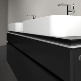 Тумба під раковину Villeroy&Boch Legato 160х55 см МДФ/ДСП чорний матовий лак B76800PD