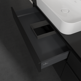 Тумба під раковину Villeroy&Boch Legato 160х55 см МДФ/ДСП чорний матовий лак B76800PD