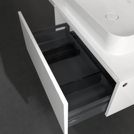 Тумба під раковину Villeroy & Boch Legato 80х38 см МДФ/ДСП білий глянсовий B75300DH