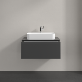 Тумба під раковину Villeroy & Boch Legato 80х38 см МДФ/ДСП глянсовий сірий B75300FP