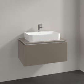 Тумба під раковину Villeroy & Boch Legato 80х38 см ДСП сірий трюфель B75300VG