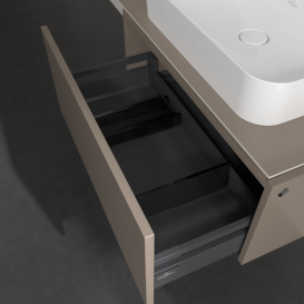 Тумба під раковину Villeroy & Boch Legato 80х38 см ДСП сірий трюфель B75300VG