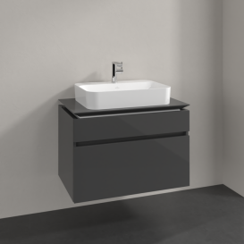 Тумба під раковину Villeroy & Boch Legato 80х55 см МДФ/ДСП глянсовий сірий B75400FP