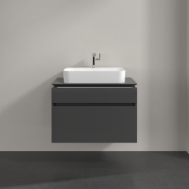 Тумба під раковину Villeroy & Boch Legato 80х55 см МДФ/ДСП глянсовий сірий B75400FP