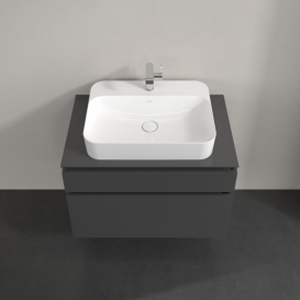 Тумба під раковину Villeroy & Boch Legato 80х55 см МДФ/ДСП глянсовий сірий B75400FP