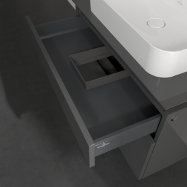 Тумба під раковину Villeroy & Boch Legato 80х55 см МДФ/ДСП глянсовий сірий B75400FP