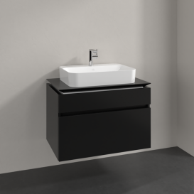 Тумба під раковину Villeroy&Boch Legato 80х55 см МДФ/ДСП чорний матовий лак B75400PD