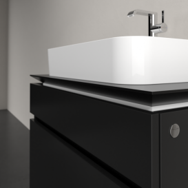 Тумба під раковину Villeroy&Boch Legato 80х55 см МДФ/ДСП чорний матовий лак B75400PD