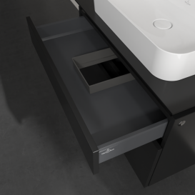 Тумба під раковину Villeroy&Boch Legato 80х55 см МДФ/ДСП чорний матовий лак B75400PD