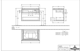 Тумба под раковину Villeroy & Boch Legato 80х55 см ДСП дуб канзас B75400RH