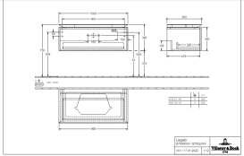 Тумба під раковину Villeroy & Boch Legato 100х38 см МДФ/ДСП глянсовий сірий B75500FP