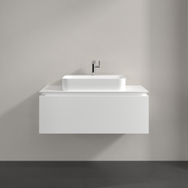 Тумба під раковину Villeroy & Boch Legato 100х38 см ДСП білий матовий B75500MS