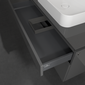 Тумба під раковину Villeroy & Boch Legato 100х55 см МДФ/ДСП глянсовий сірий B75600FP