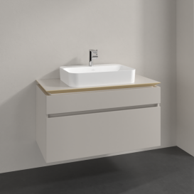 Тумба під раковину Villeroy & Boch Legato 100х55 см ДСП ніжно-сірий B75600VK