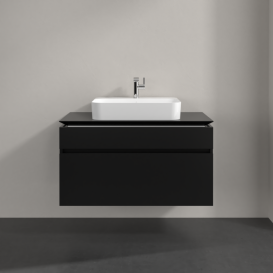 Тумба під раковину Villeroy&Boch Legato 100х55 см МДФ/ДСП чорний матовий лак B75600PD