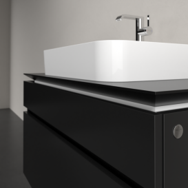 Тумба під раковину Villeroy&Boch Legato 100х55 см МДФ/ДСП чорний матовий лак B75600PD