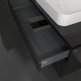 Тумба під раковину Villeroy&Boch Legato 100х55 см МДФ/ДСП чорний матовий лак B75600PD