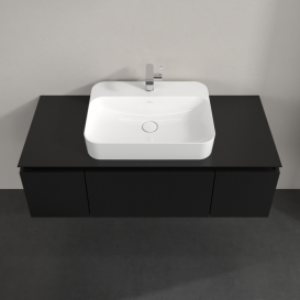 Тумба під раковину Villeroy&Boch Legato 120х38 см МДФ/ДСП чорний матовий лак B75700PD