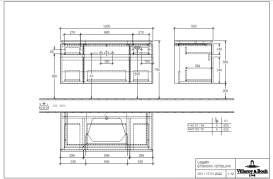 Тумба під раковину Villeroy & Boch Legato 120х55 см МДФ/ДСП глянсовий сірий B75800FP