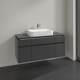 Тумба під раковину Villeroy & Boch Legato 120х55 см МДФ/ДСП глянсовий сірий B75800FP