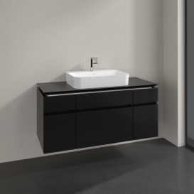 Тумба под раковину Villeroy & Boch Legato 120х55 см МДФ/ДСП черный матовый лак B75800PD