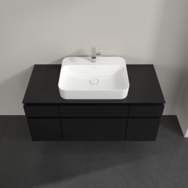 Тумба под раковину Villeroy & Boch Legato 120х55 см МДФ/ДСП черный матовый лак B75800PD