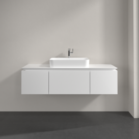 Тумба под раковину Villeroy & Boch Legato 140х38 см МДФ/ДСП белый глянцевый B75900DH