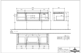 Тумба под раковину Villeroy & Boch Legato 140х38 см МДФ/ДСП белый глянцевый B75900DH