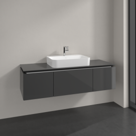 Тумба под раковину Villeroy & Boch Legato 140х38 см МДФ/ДСП глянцевый серый B75900FP