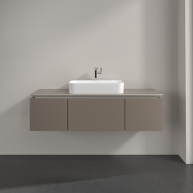 Тумба під раковину Villeroy & Boch Legato 140х38 см ДСП сірий трюфель B75900VG