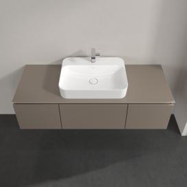 Тумба під раковину Villeroy & Boch Legato 140х38 см ДСП сірий трюфель B75900VG