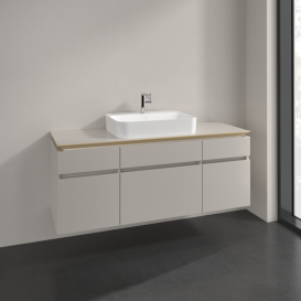 Тумба під раковину Villeroy & Boch Legato 140х55 см ДСП ніжно-сірий B76000VK