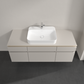 Тумба під раковину Villeroy & Boch Legato 140х55 см ДСП ніжно-сірий B76000VK