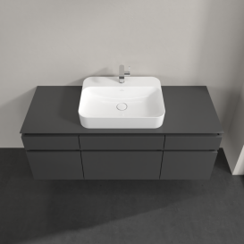 Тумба під раковину Villeroy & Boch Legato 140х55 см МДФ/ДСП глянсовий сірий B76000FP