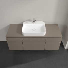 Тумба під раковину Villeroy & Boch Legato 140х55 см ДСП сірий трюфель B76000VG