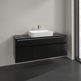 Тумба под раковину Villeroy & Boch Legato 140х55 см МДФ/ДСП черный матовый лак B76000PD