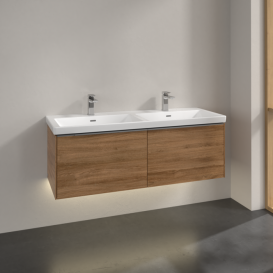 Тумба под раковину Villeroy & Boch Subway 3.0 127,2х42,9 см с подсветкой ДСП дуб канзас C567L0RH