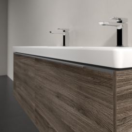 Тумба під раковину Villeroy & Boch Subway 3.0 127х42,9 см з підсвічуванням ДСП кам'яний дуб C567L0RK