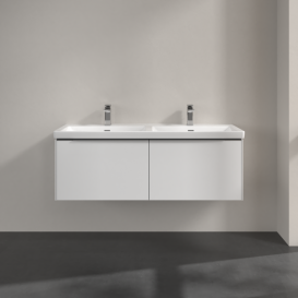 Тумба под раковину Villeroy & Boch Subway 3.0 127,2х42,9 см с подсветкой ДСП бриллиантовый белый C567L0VE