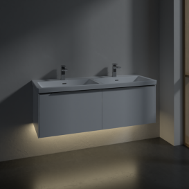 Тумба под раковину Villeroy & Boch Subway 3.0 127,2х42,9 см с подсветкой ДСП бриллиантовый белый C567L0VE