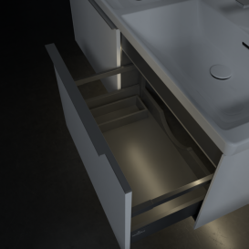 Тумба под раковину Villeroy & Boch Subway 3.0 127,2х42,9 см с подсветкой ДСП бриллиантовый белый C567L0VE