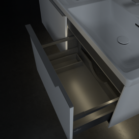 Тумба під раковину Villeroy & Boch Subway 3.0 127х42,9 см з підсвічуванням ДСП чистий білий C567L0VF