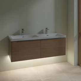 Тумба під раковину Villeroy & Boch Subway 3.0 127,2х42,9 см з підсвічуванням ДСП північний дуб C567L0VJ