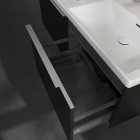 Тумба під раковину Villeroy & Boch Subway 3.0 127,2х42,9 см з підсвічуванням ДСП вулкан чорний C567L0VL