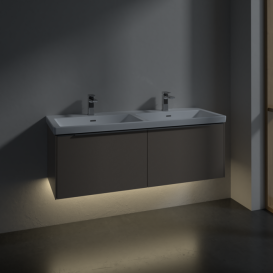 Тумба під раковину Villeroy & Boch Subway 3.0 127,2х42,9 см з підсвічуванням ДСП тауп C567L0VM