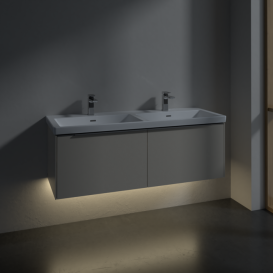 Тумба под раковину Villeroy & Boch Subway 3.0 127,2х42,9 см с подсветкой ДСП серый кашемир C567L0VN