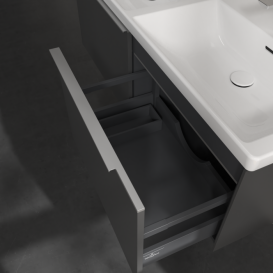 Тумба под раковину Villeroy & Boch Subway 3.0 127,2х42,9 см с подсветкой ДСП графит C567L0VR