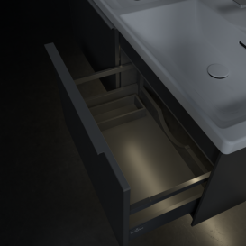 Тумба под раковину Villeroy & Boch Subway 3.0 127,2х42,9 см с подсветкой ДСП графит C567L0VR