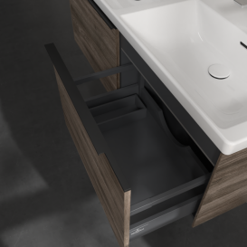 Тумба під раковину Villeroy & Boch Subway 3.0 127,2х42,9 см ДСП/алюміній кам'яний дуб/чорний вулкан C567L1RK