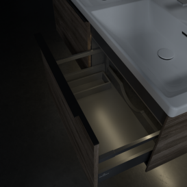 Тумба під раковину Villeroy & Boch Subway 3.0 127,2х42,9 см ДСП/алюміній кам'яний дуб/чорний вулкан C567L1RK